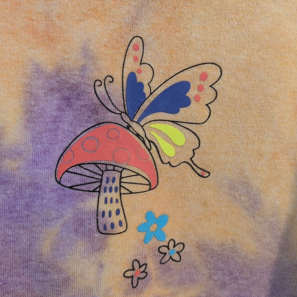 ALab Tie Dye Hoodie Size Medium Mushroom Butterfly Super Soft - Picture 2 of 5